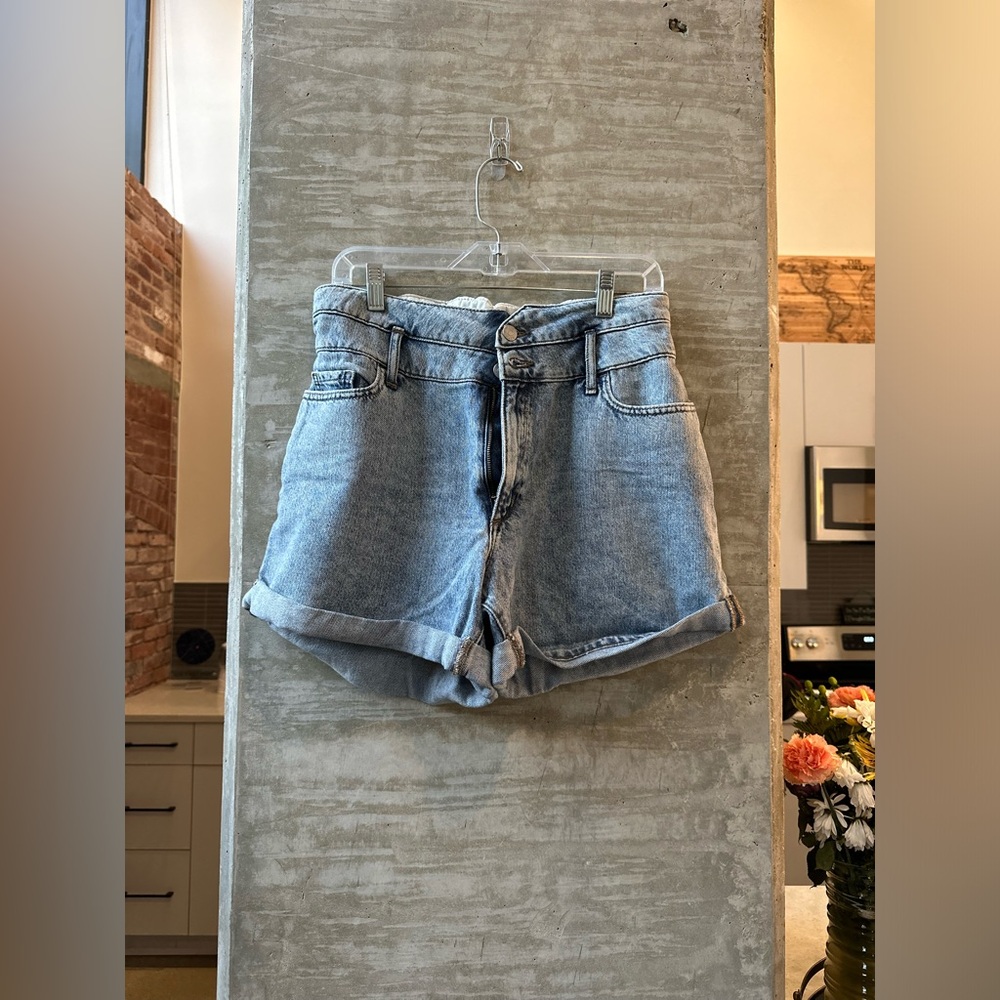 Banana Republic Cinched High Waist Light Wash Jean Short